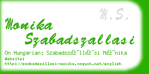 monika szabadszallasi business card